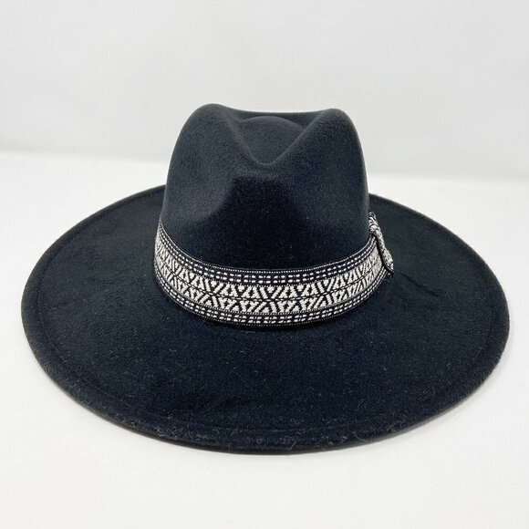 Black Wide Brim Rancher Style Hat - Picture 5 of 11